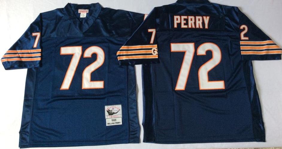 Men NFL Chicago Bears 72 Perry blue style2 Mitchell Ness jerseys